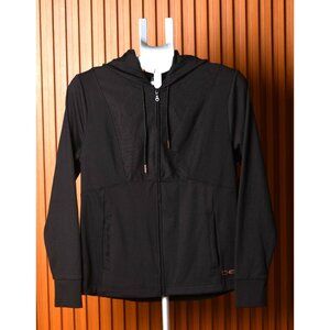 New! BEBE SPORT RIB MIX JACKET 22% SPANDEX BLACK | MEDIUM | BB2442A | MSRP $99